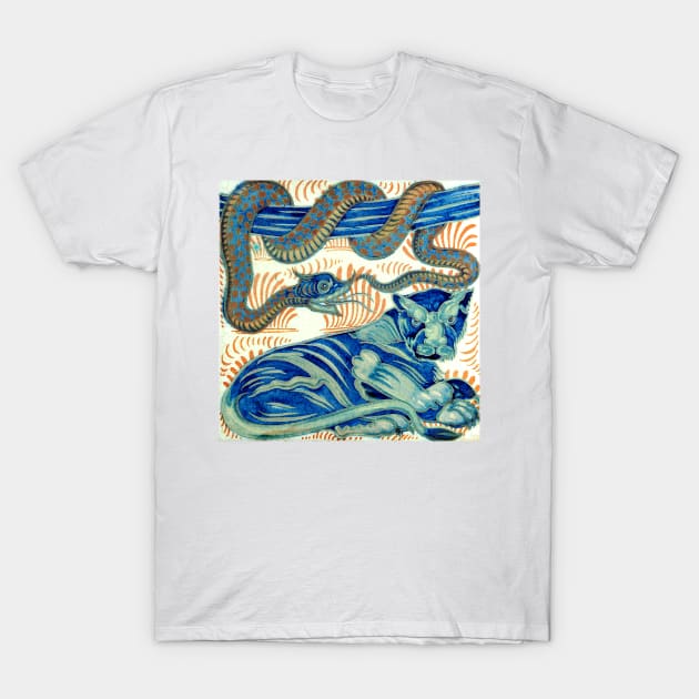 William De Morgan The Tiger And The Snake T-Shirt by JoolyA